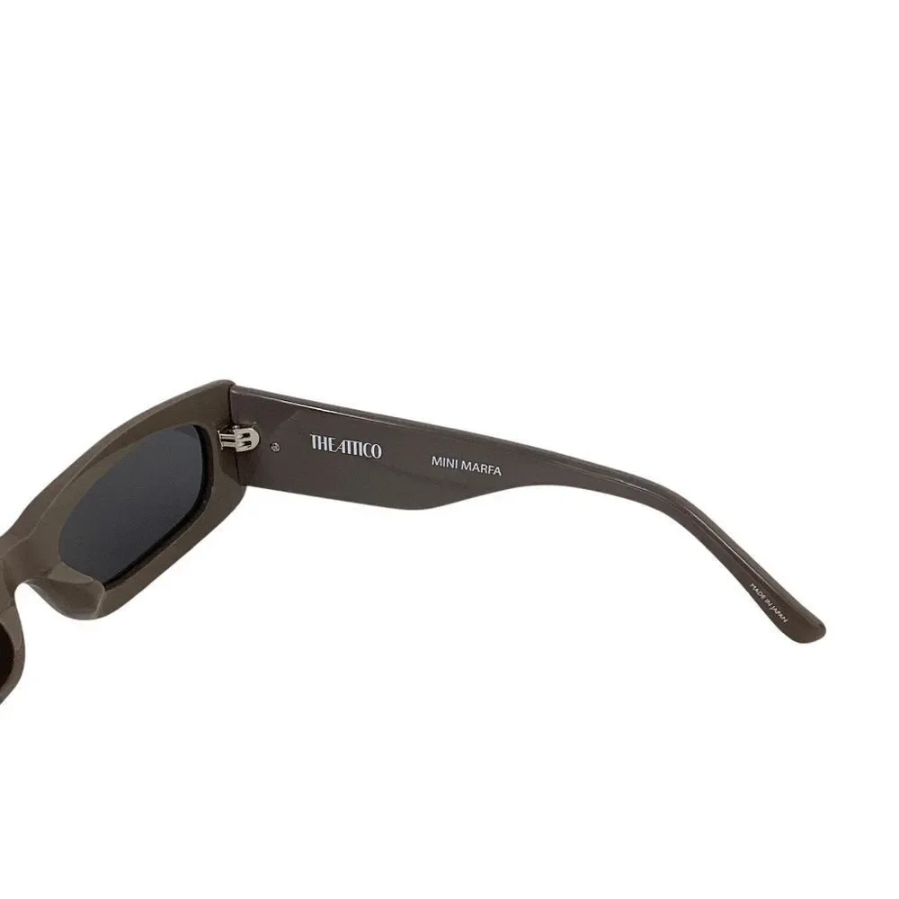THE ATTICO x LINDA FARROW Mini Marfa Taupe Rectangular Sunglasses